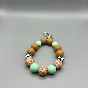 Western Beaded Keychain Bracelet - Handmade K0243C